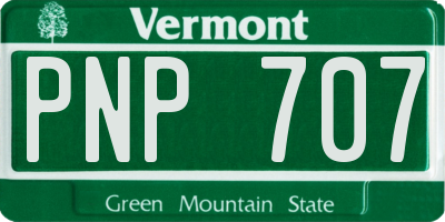 VT license plate PNP707