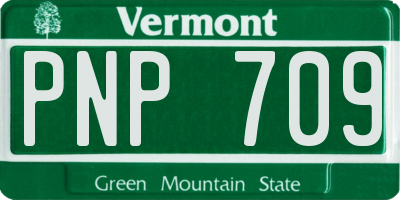 VT license plate PNP709