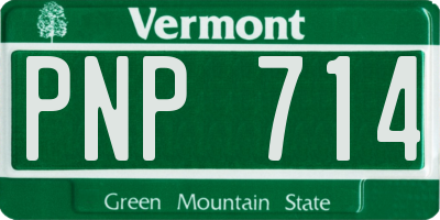 VT license plate PNP714