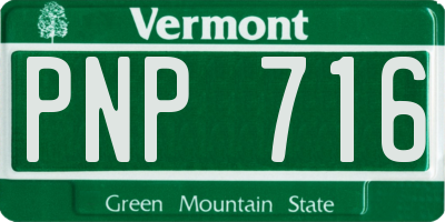 VT license plate PNP716