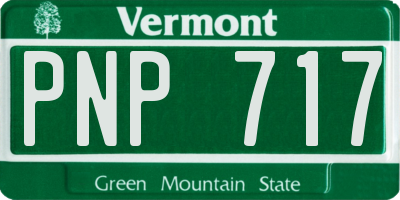 VT license plate PNP717