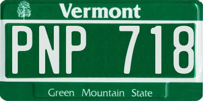 VT license plate PNP718