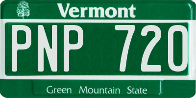 VT license plate PNP720