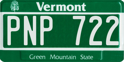 VT license plate PNP722
