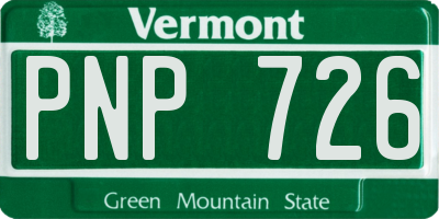 VT license plate PNP726