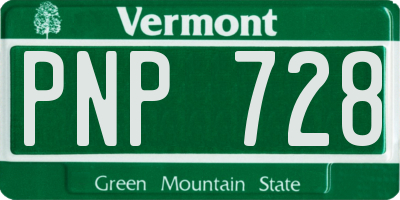 VT license plate PNP728