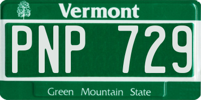 VT license plate PNP729