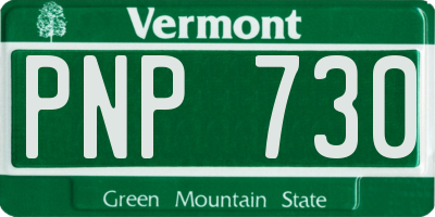 VT license plate PNP730