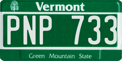 VT license plate PNP733