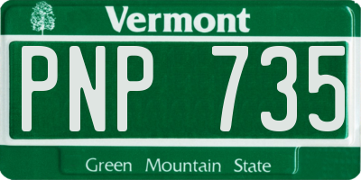 VT license plate PNP735