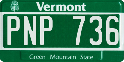VT license plate PNP736