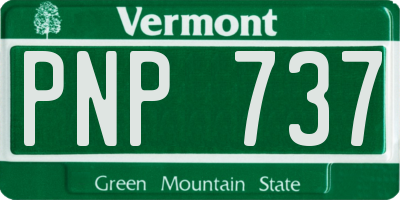 VT license plate PNP737