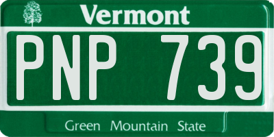 VT license plate PNP739
