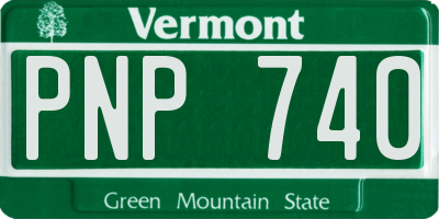 VT license plate PNP740