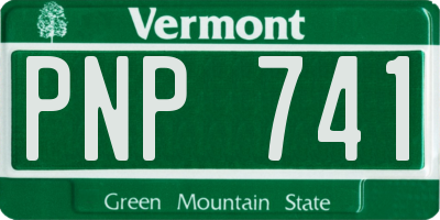 VT license plate PNP741