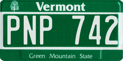 VT license plate PNP742