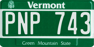 VT license plate PNP743