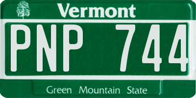 VT license plate PNP744