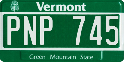 VT license plate PNP745