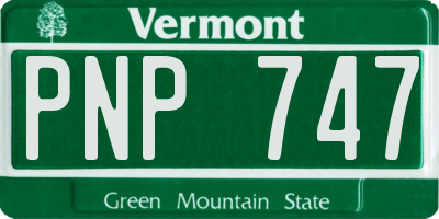 VT license plate PNP747