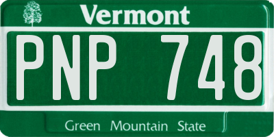 VT license plate PNP748