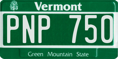 VT license plate PNP750