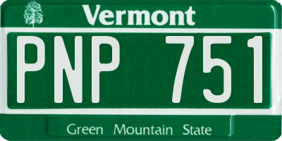 VT license plate PNP751