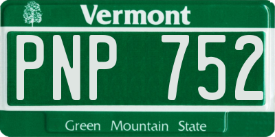 VT license plate PNP752