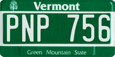 VT license plate PNP756