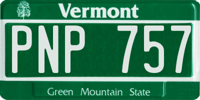 VT license plate PNP757