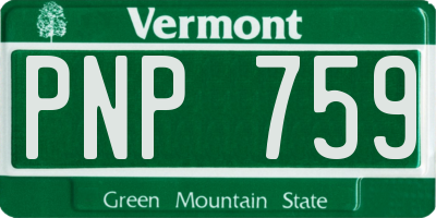 VT license plate PNP759