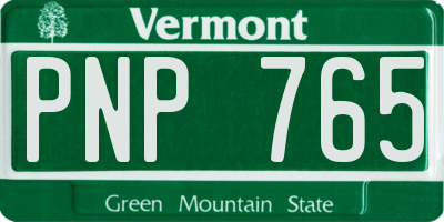 VT license plate PNP765