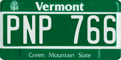 VT license plate PNP766
