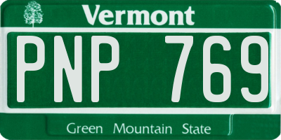 VT license plate PNP769