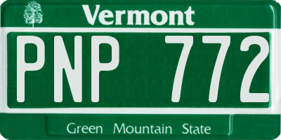 VT license plate PNP772
