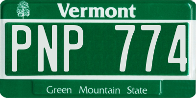 VT license plate PNP774