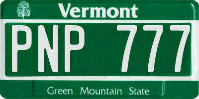 VT license plate PNP777