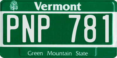 VT license plate PNP781