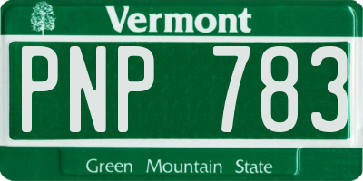VT license plate PNP783