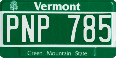 VT license plate PNP785