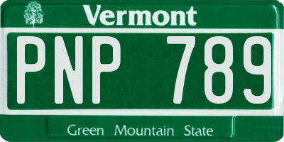 VT license plate PNP789
