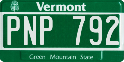 VT license plate PNP792