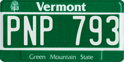 VT license plate PNP793
