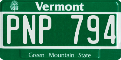 VT license plate PNP794