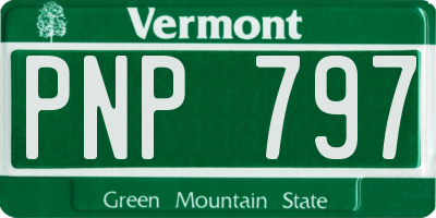 VT license plate PNP797