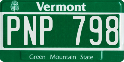 VT license plate PNP798