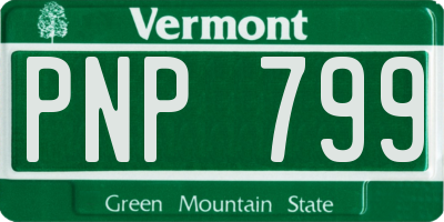 VT license plate PNP799