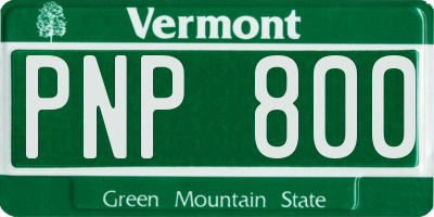VT license plate PNP800