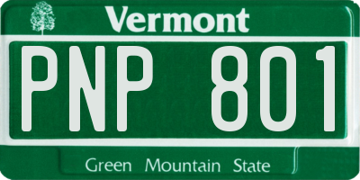 VT license plate PNP801