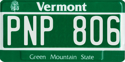 VT license plate PNP806